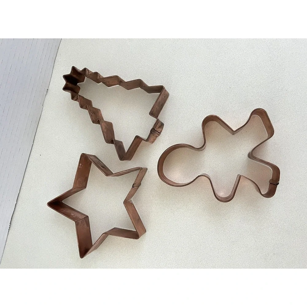 BIG! Copper Cookie Cutters Christmas Tree Star Gingerbread Man 5-6